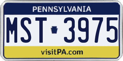 PA license plate MST3975