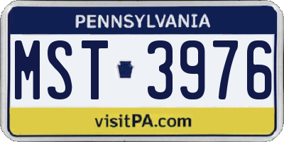 PA license plate MST3976