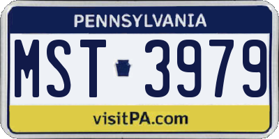 PA license plate MST3979