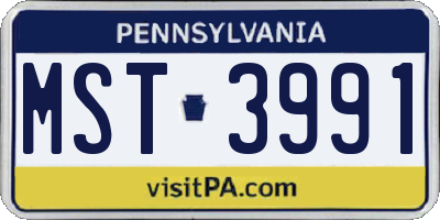 PA license plate MST3991