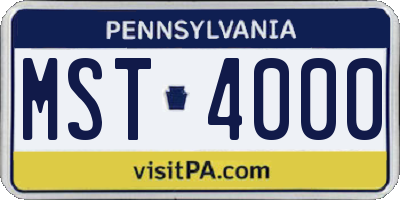 PA license plate MST4000