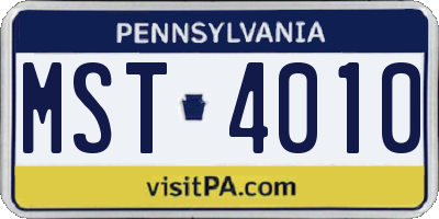 PA license plate MST4010