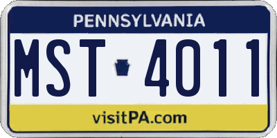 PA license plate MST4011