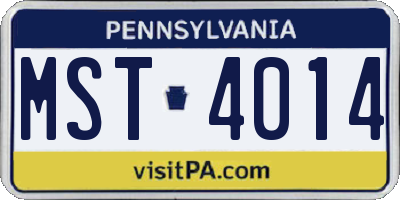 PA license plate MST4014