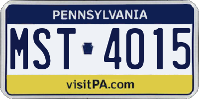 PA license plate MST4015