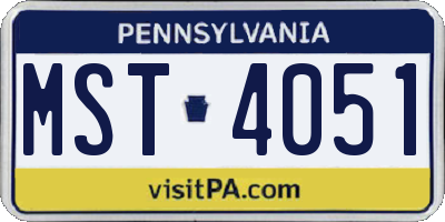 PA license plate MST4051