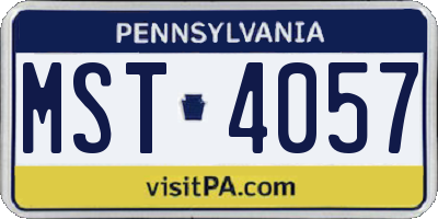 PA license plate MST4057