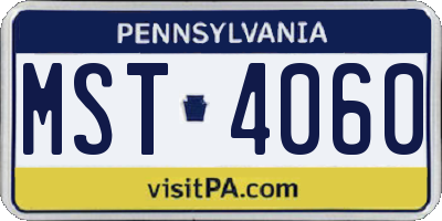 PA license plate MST4060