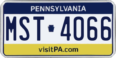PA license plate MST4066