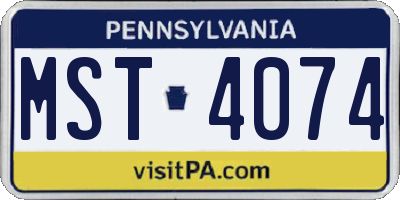 PA license plate MST4074