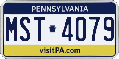 PA license plate MST4079