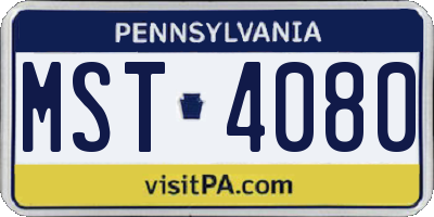 PA license plate MST4080