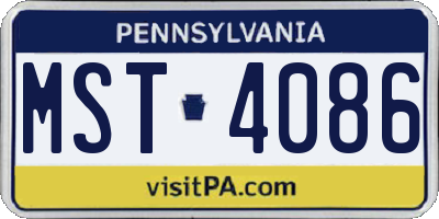 PA license plate MST4086