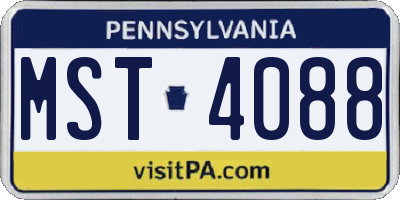 PA license plate MST4088