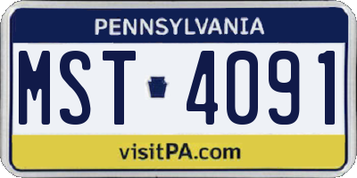 PA license plate MST4091