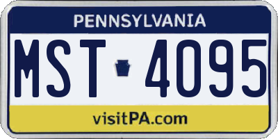 PA license plate MST4095