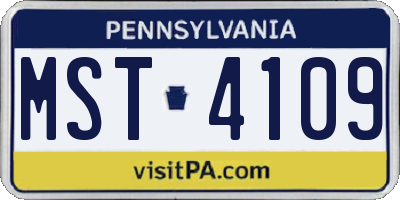PA license plate MST4109