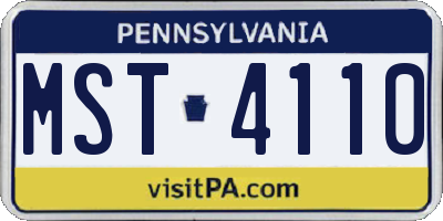 PA license plate MST4110