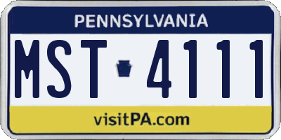 PA license plate MST4111