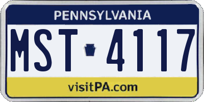 PA license plate MST4117
