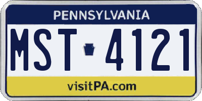 PA license plate MST4121