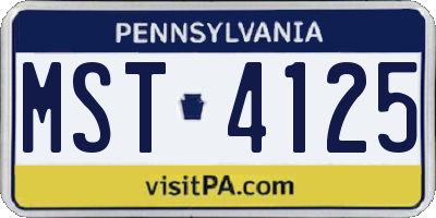 PA license plate MST4125
