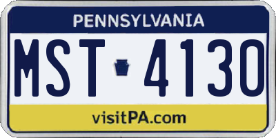 PA license plate MST4130