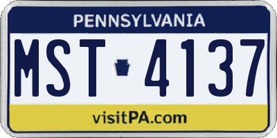 PA license plate MST4137