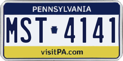 PA license plate MST4141
