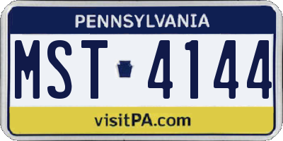 PA license plate MST4144