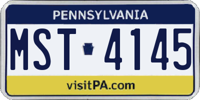 PA license plate MST4145