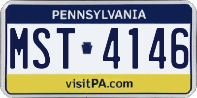 PA license plate MST4146