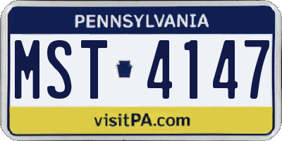 PA license plate MST4147