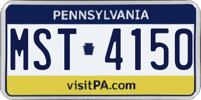 PA license plate MST4150
