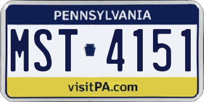PA license plate MST4151