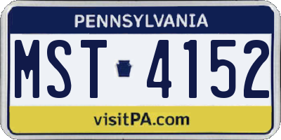 PA license plate MST4152