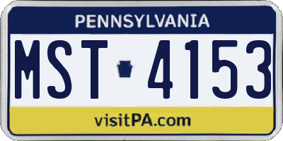 PA license plate MST4153