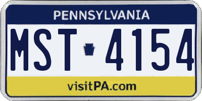 PA license plate MST4154