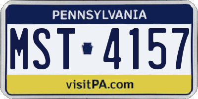 PA license plate MST4157