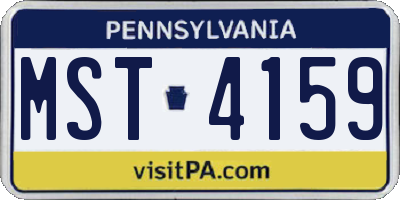 PA license plate MST4159