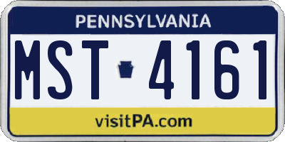PA license plate MST4161