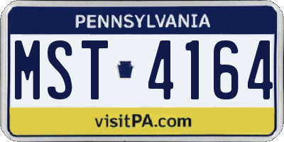PA license plate MST4164
