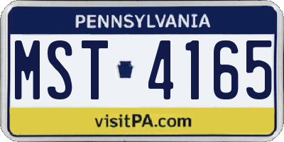 PA license plate MST4165