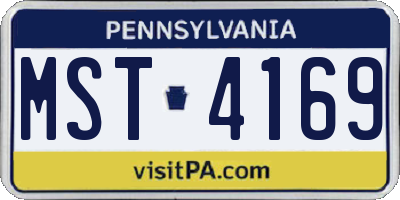PA license plate MST4169