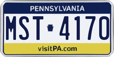 PA license plate MST4170