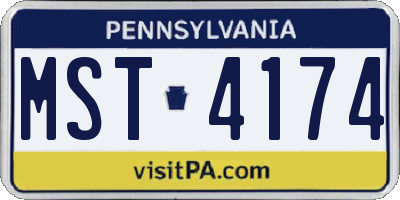 PA license plate MST4174