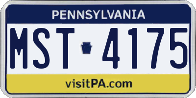 PA license plate MST4175