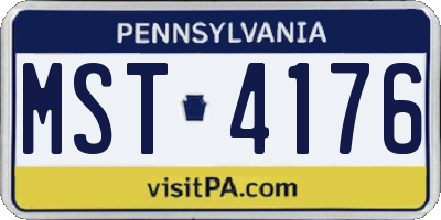 PA license plate MST4176