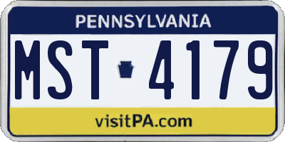 PA license plate MST4179