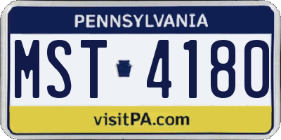 PA license plate MST4180
